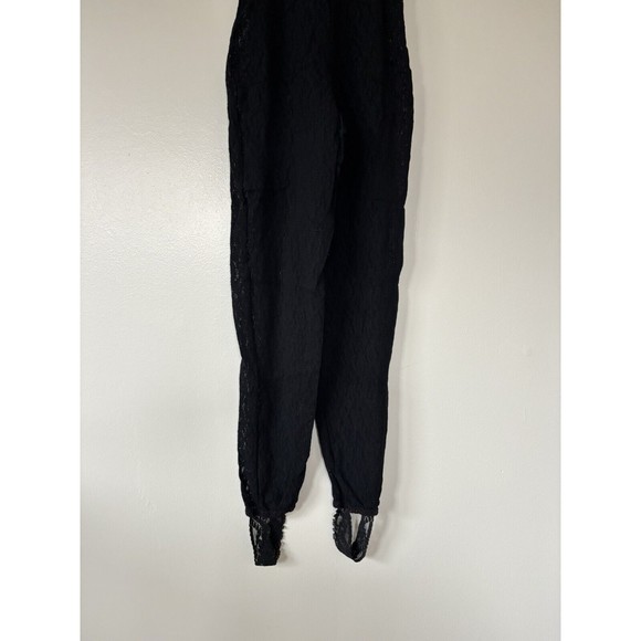 Vintage Lady Desiree Black Lace Footed Jumpsuit Lingerie Whimsigoth Grunge OS - Picture 9 of 11